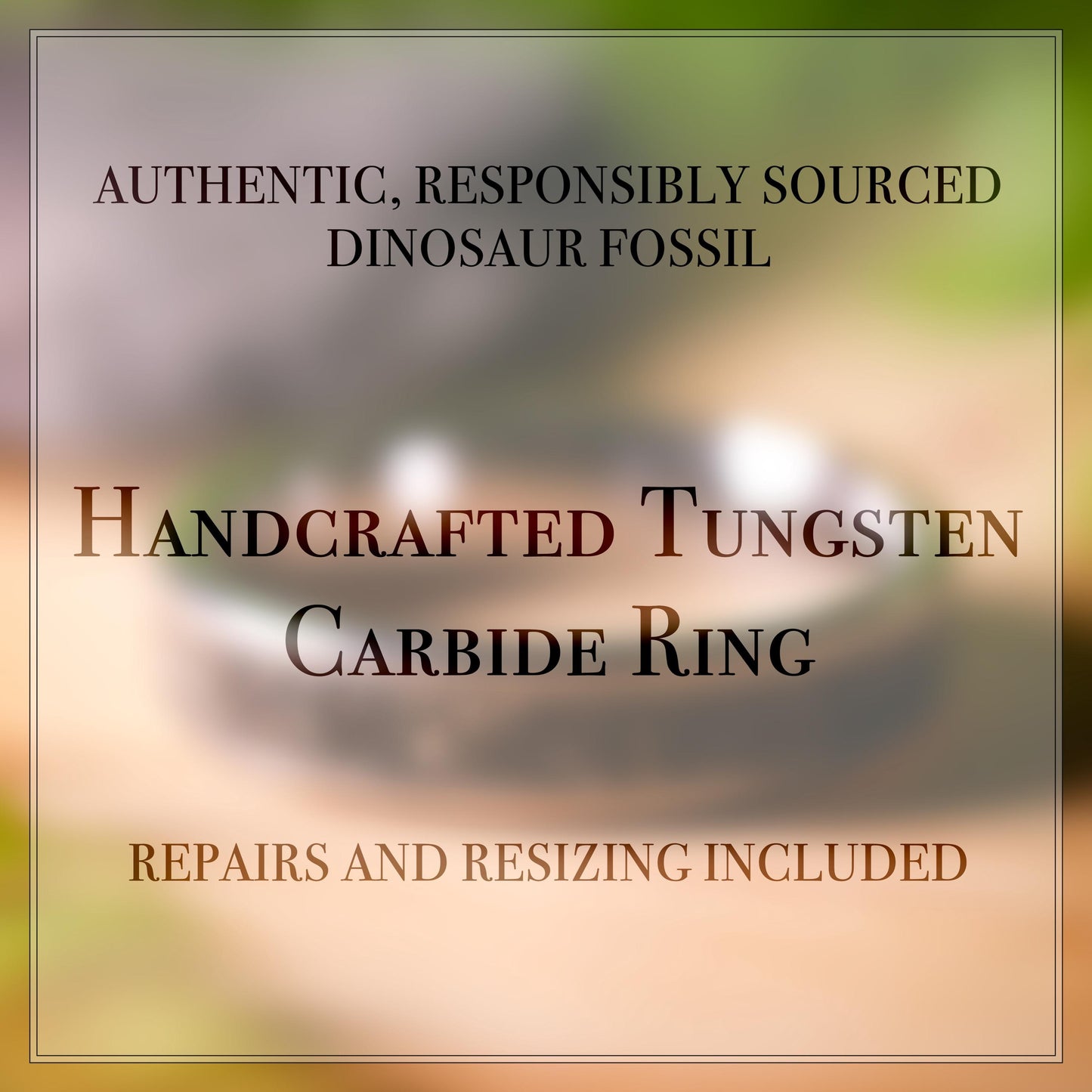 T-Rex Fossil Ring in Tungsten