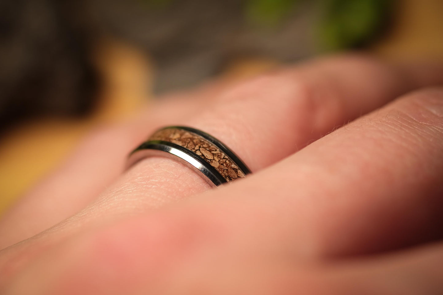T-Rex Fossil Ring in Tungsten