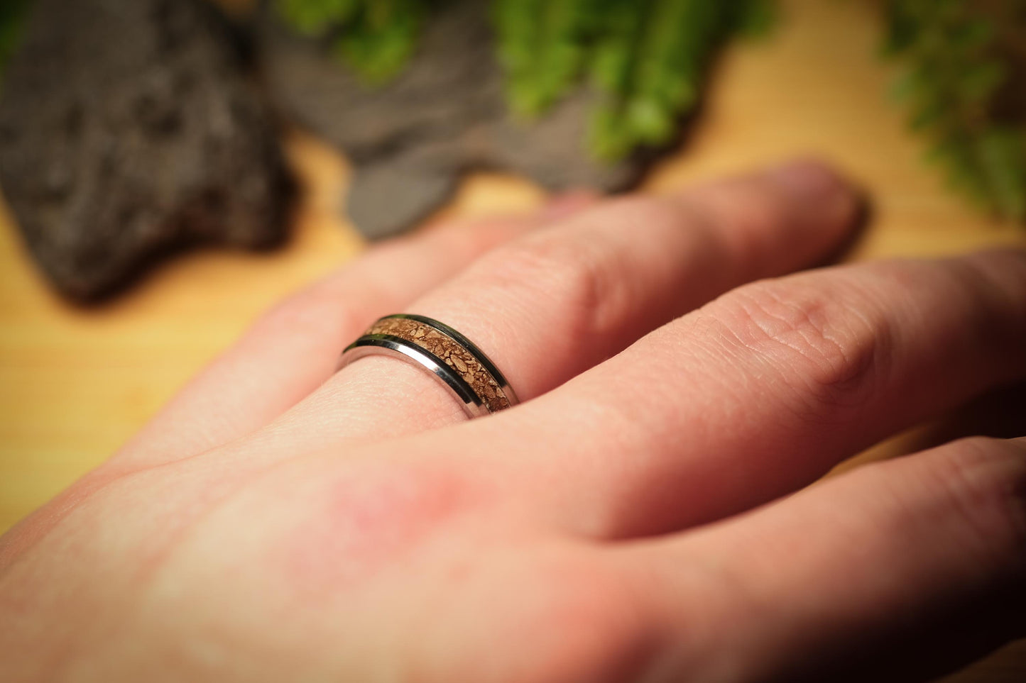 T-Rex Fossil Ring in Tungsten