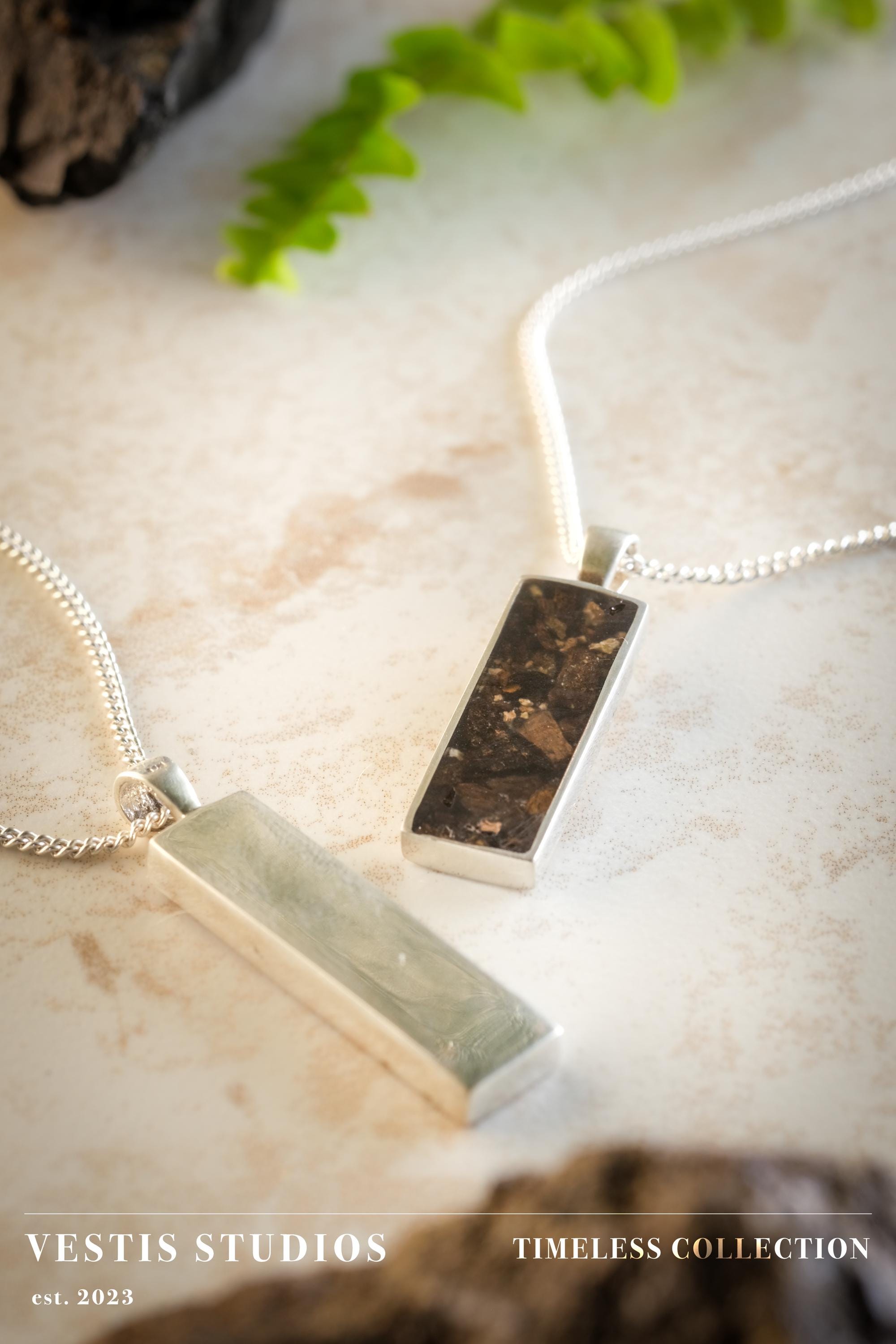 Hadrosaur Fossil Necklace – Sterling Silver