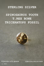 Spinosaurus, Triceratops & T. Rex Fossil Earrings – Sterling Silver