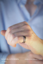 Triceratops Fossil Ring – Tungsten Carbide