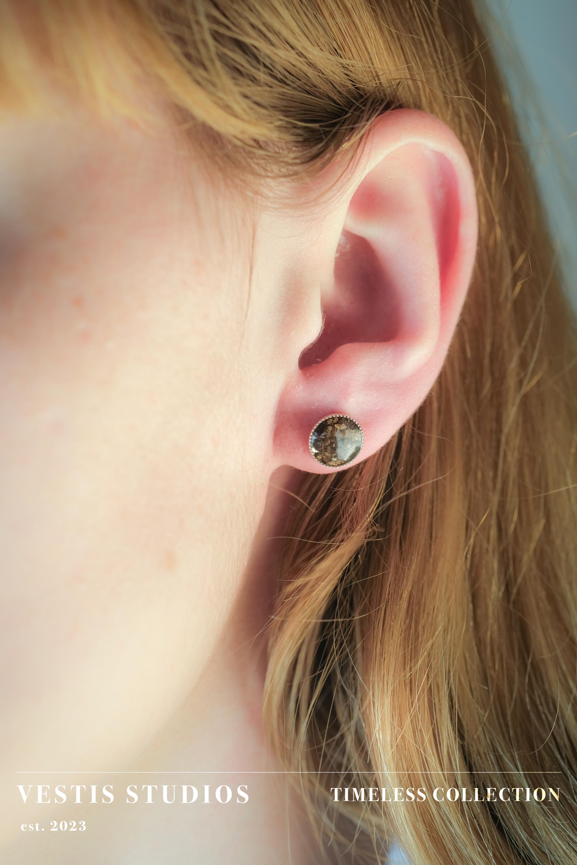 Hadrosaur Fossil Earrings – Sterling Silver