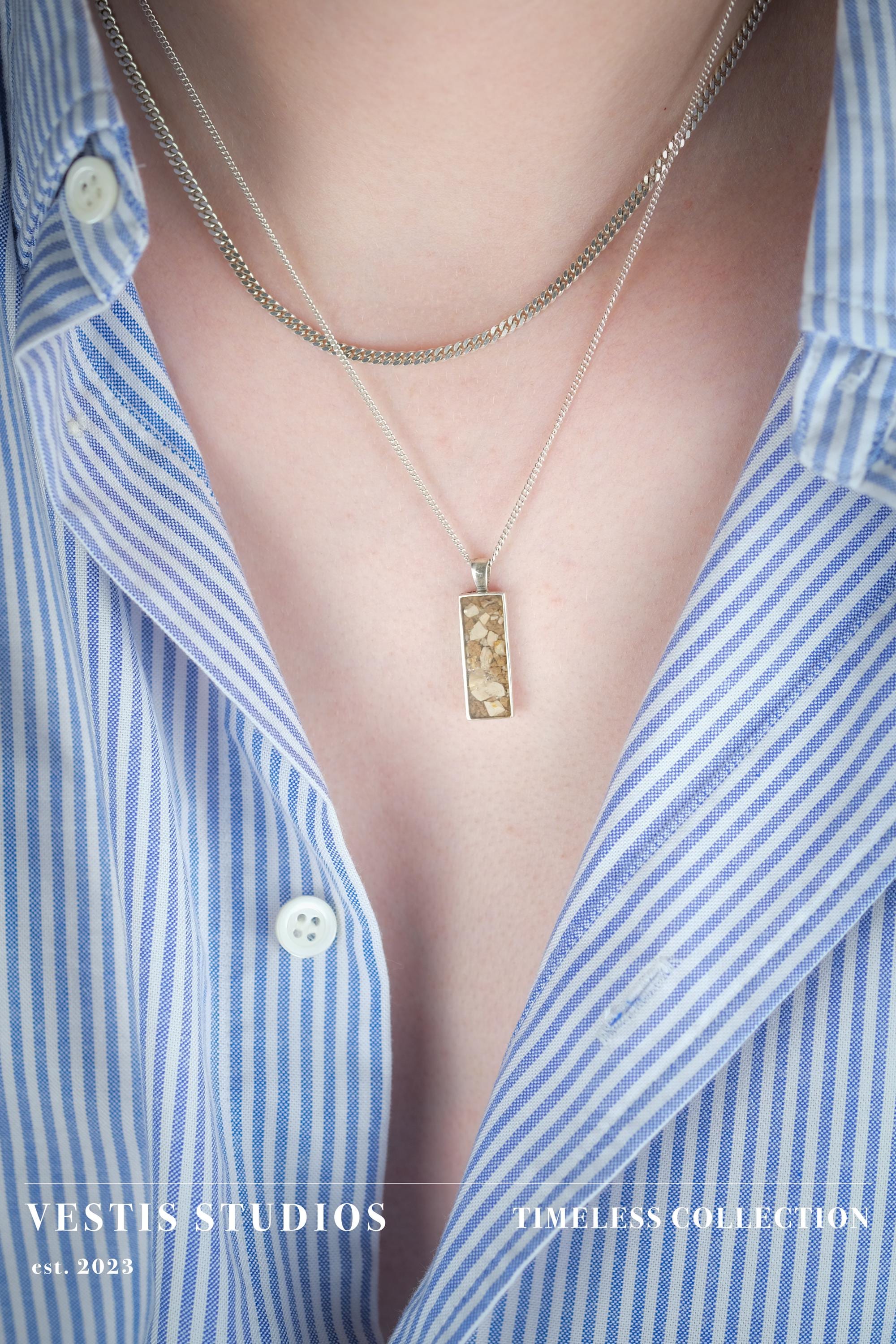 Mosasaur & Spinosaurus Fossil Necklace – Sterling Silver