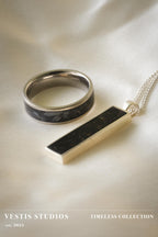 Diplodocus Fossil Jewellery Set – Titanium Ring & Silver Necklace Gift Bundle