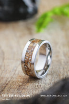 Spinosaurus Tooth Fossil Ring – Steel