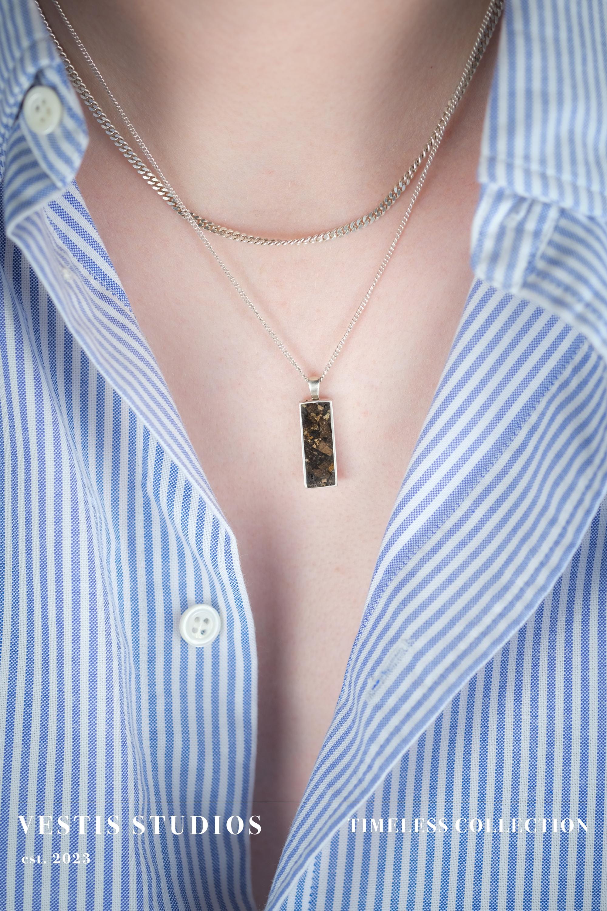 Hadrosaur Fossil Necklace – Sterling Silver