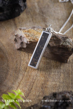 Hadrosaur Fossil Necklace – Plated Silver