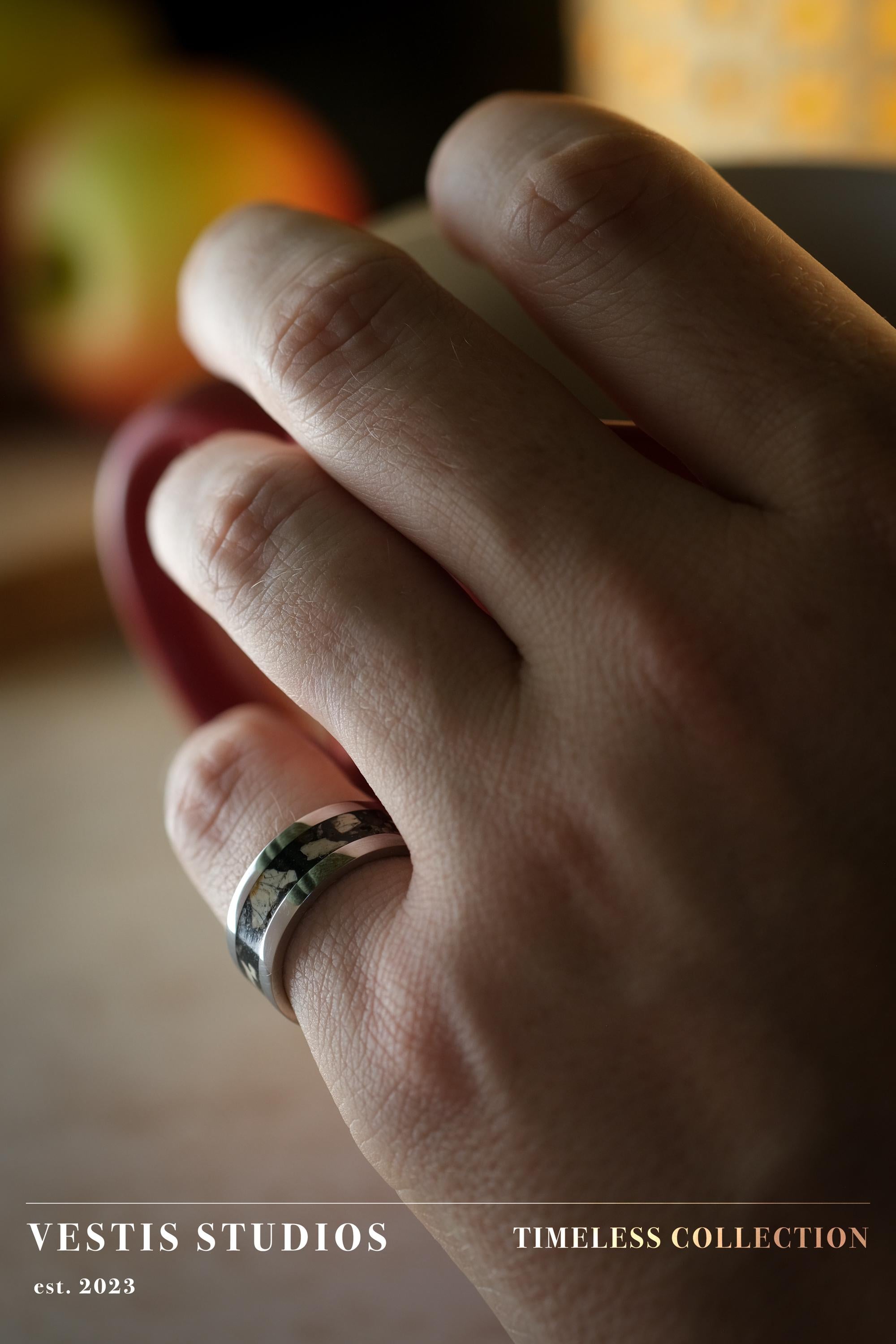 Spinosaurus, Raptor & Diplodocus Fossil Ring – Steel