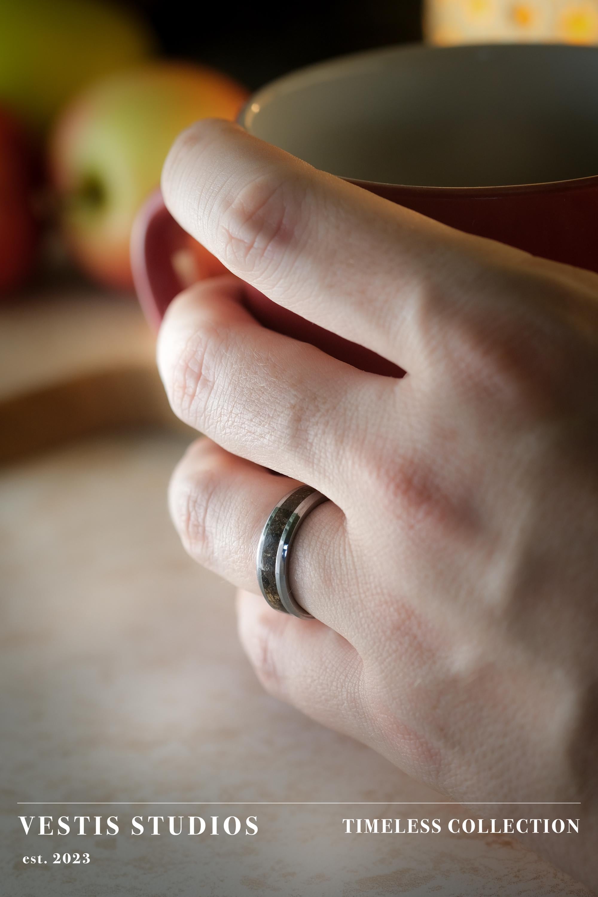 Hadrosaur Fossil Ring – Tungsten Carbide