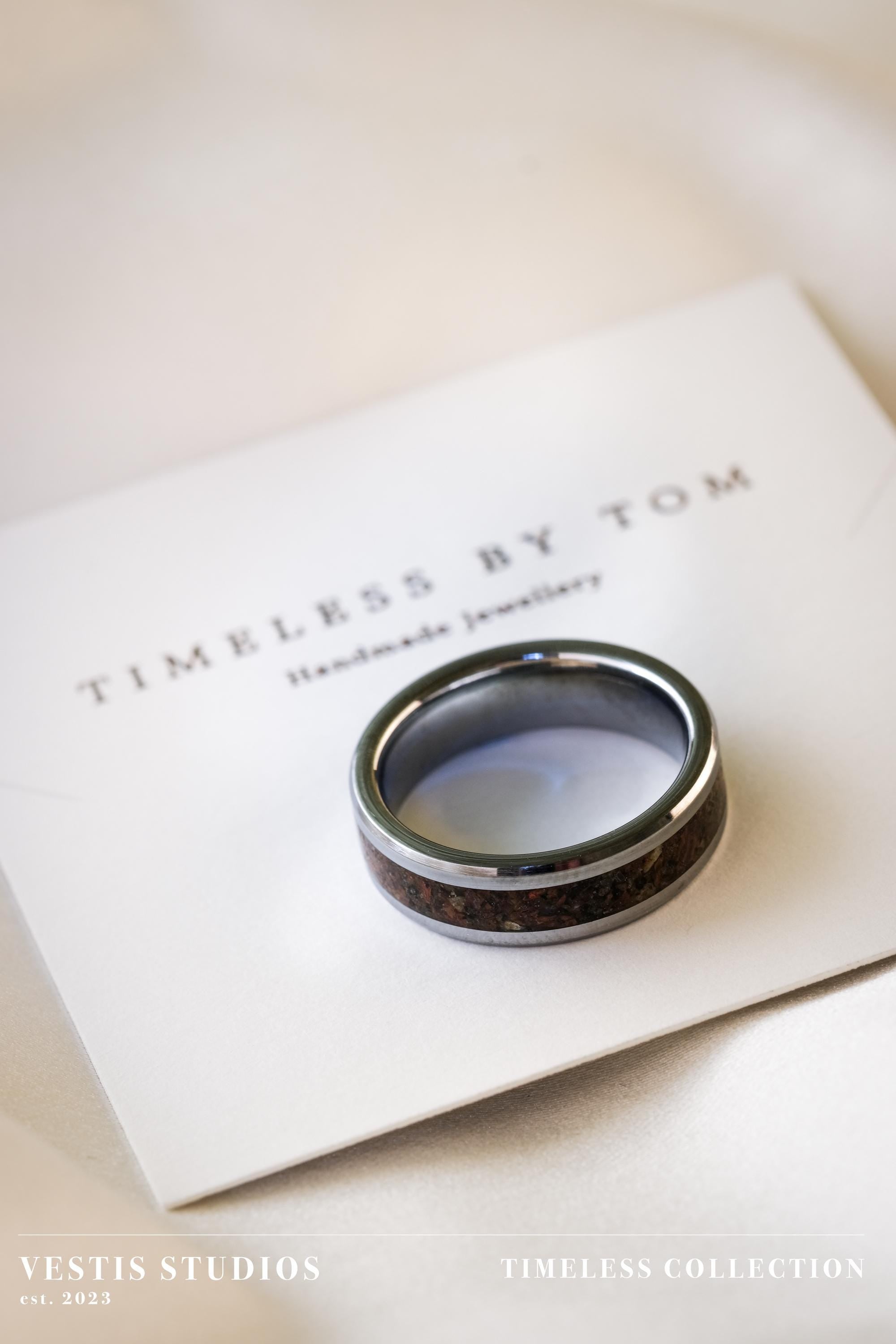 Triceratops Fossil Ring – Tungsten Carbide