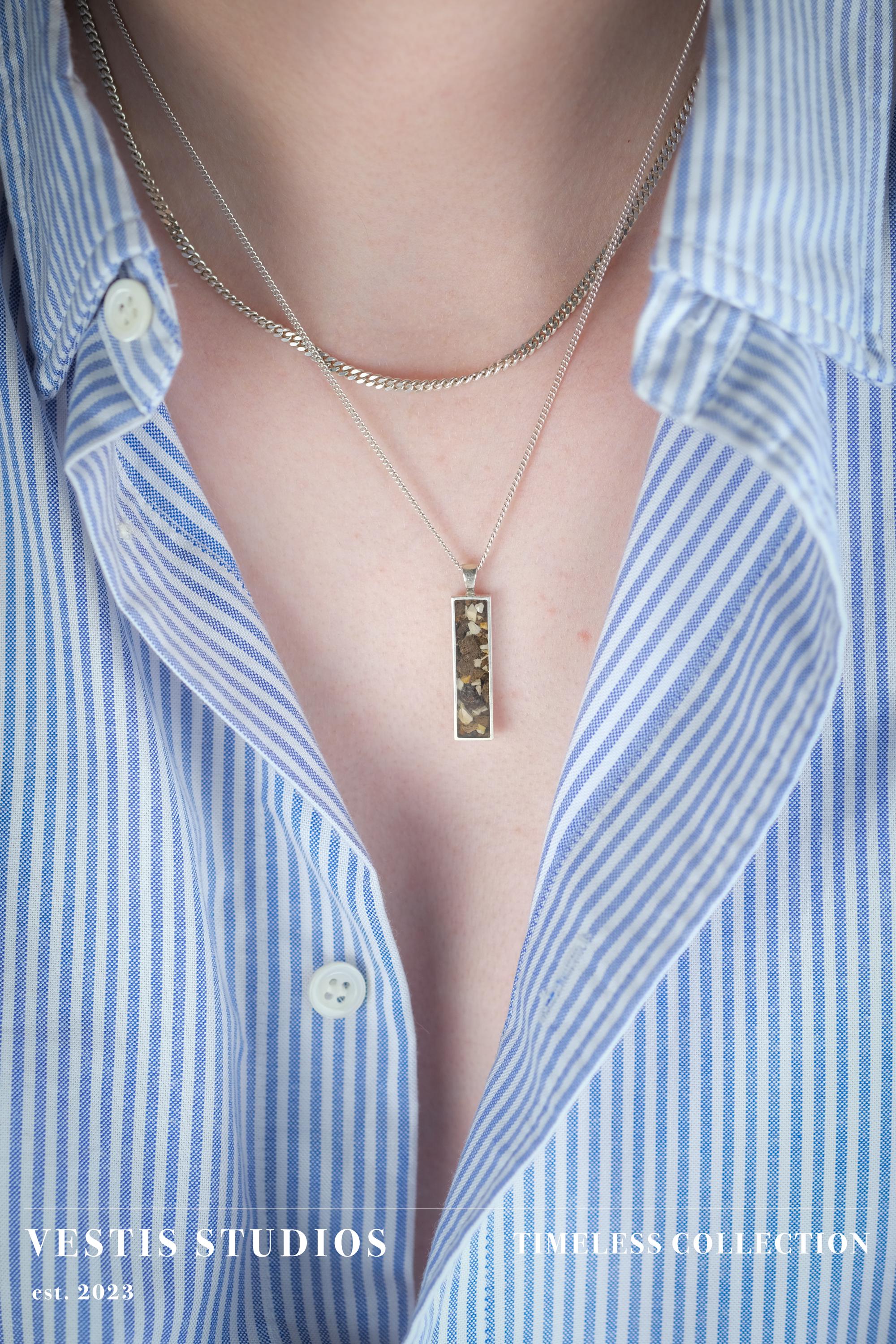 T. Rex, Triceratops & Spinosaurus Fossil Necklace – Sterling Silver