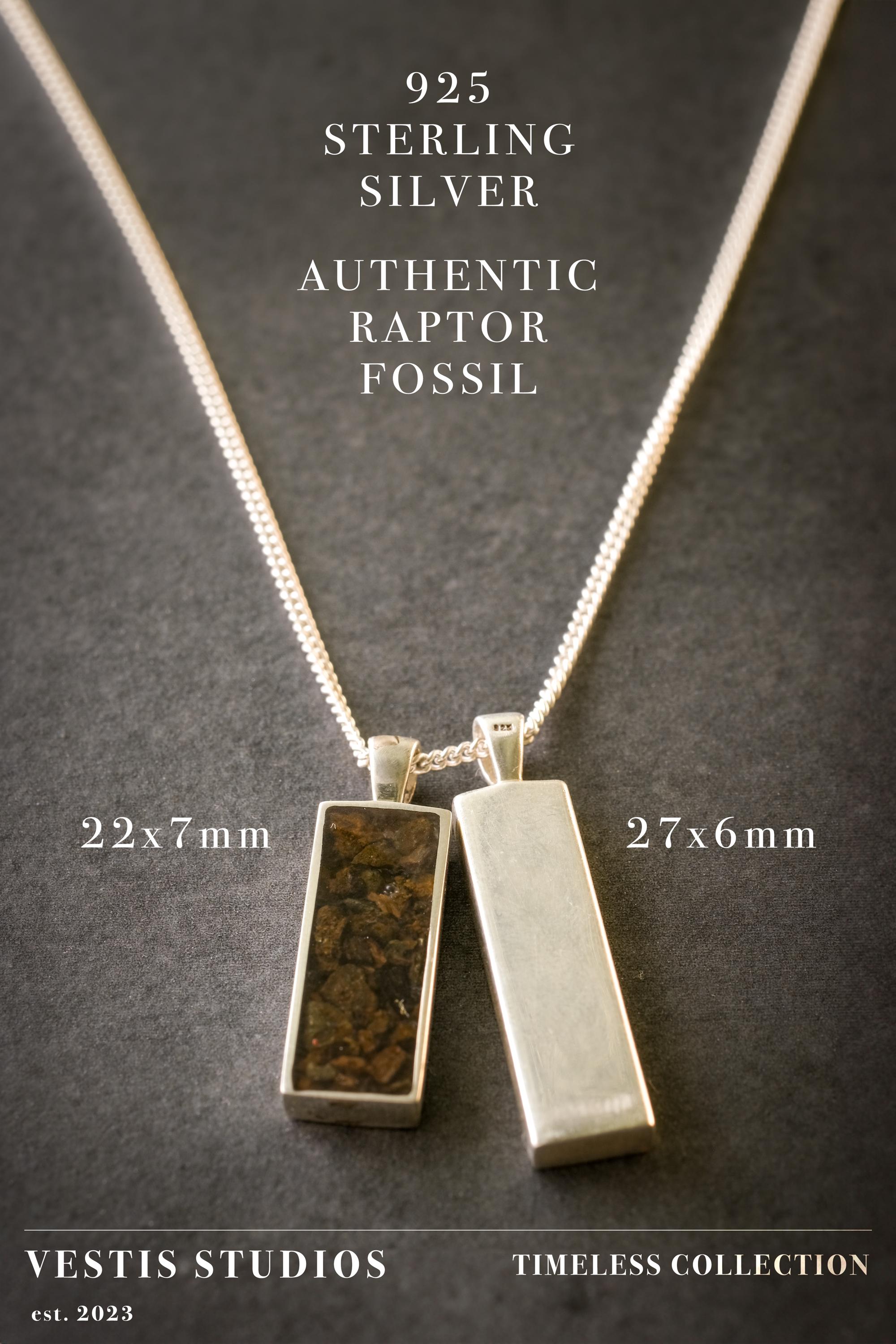 Raptor Fossil Necklace – Sterling Silver