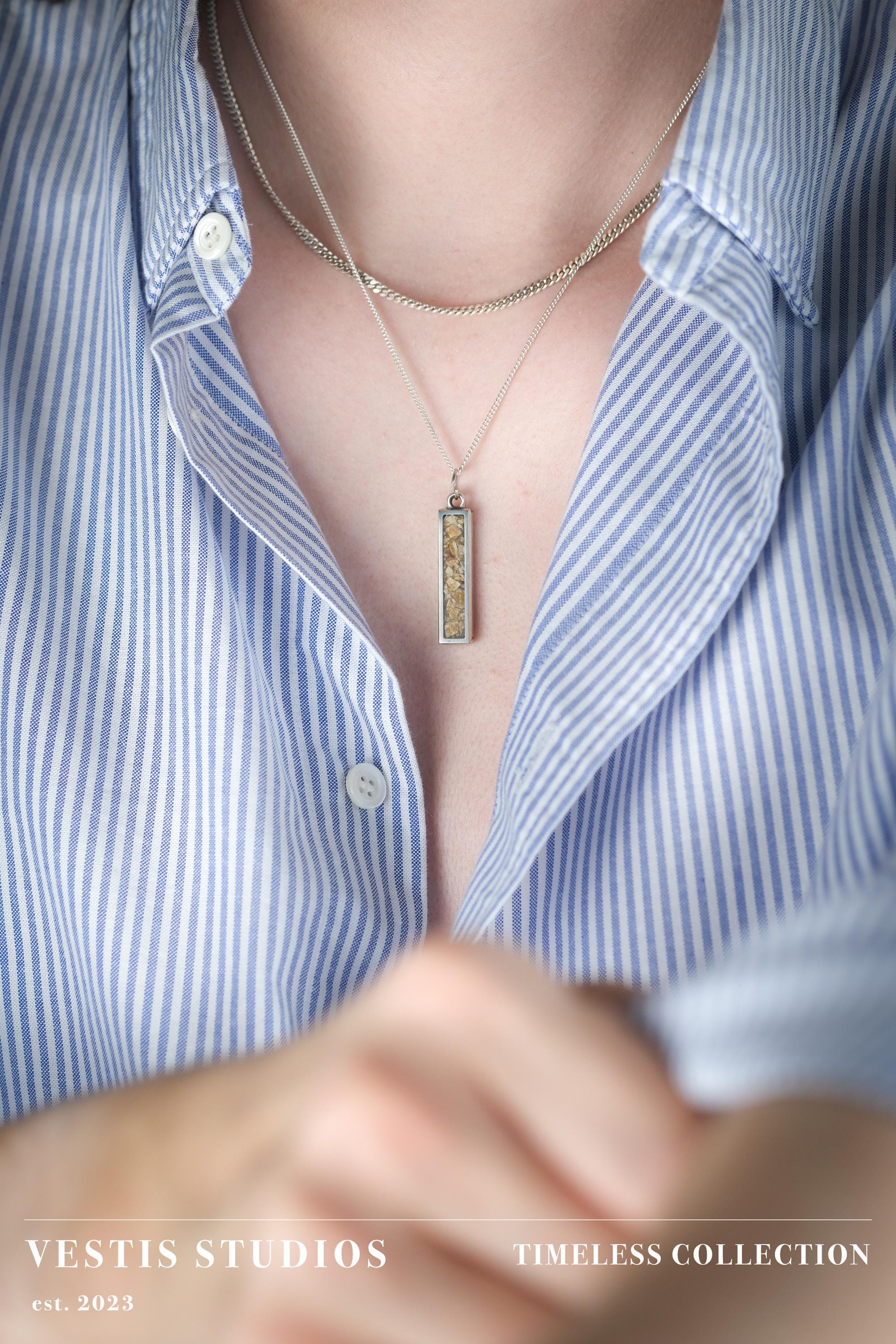 Spinosaurus Tooth Necklace – Plated Silver