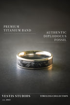 Diplodocus Fossil Ring – Titanium