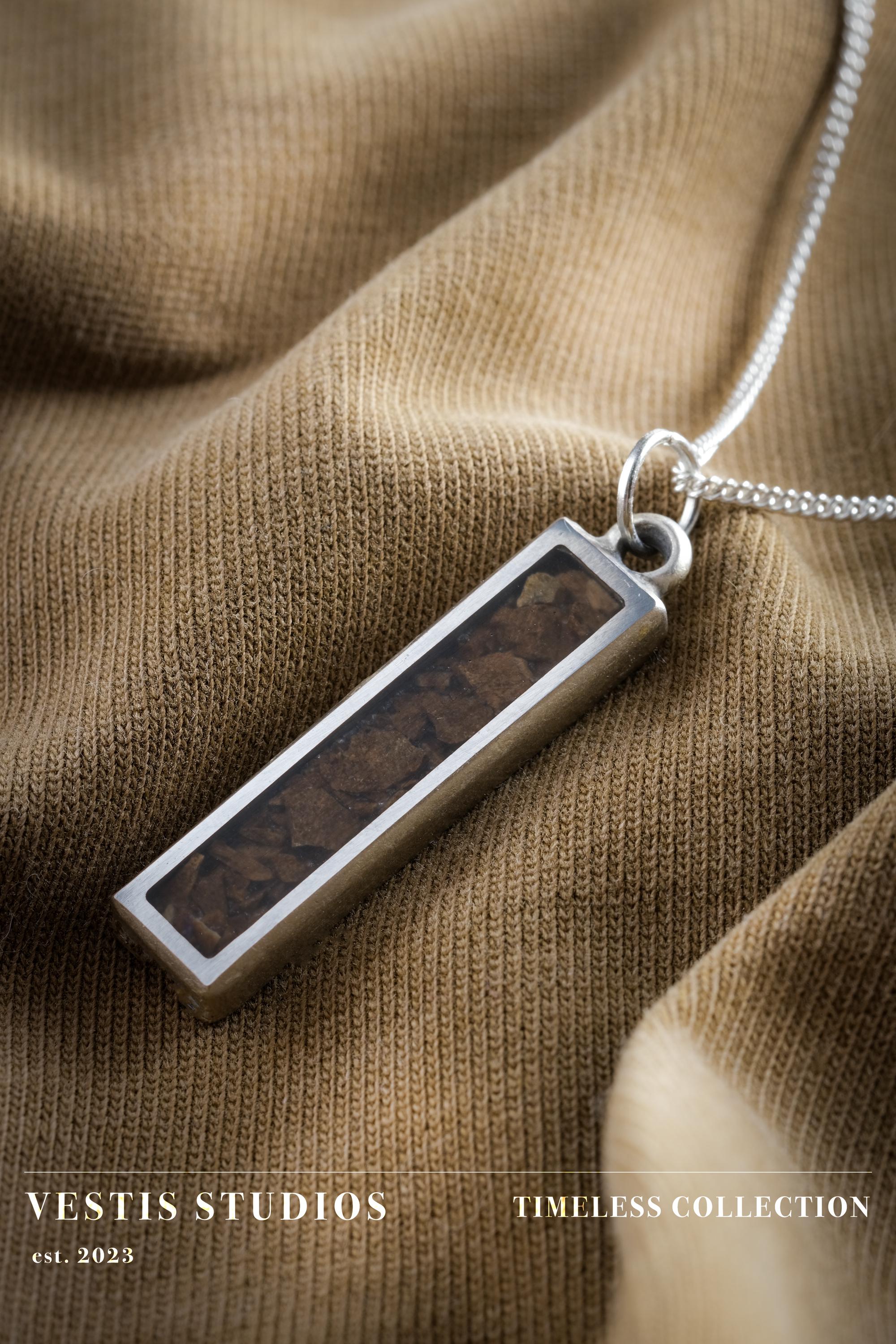 T. Rex Fossil Necklace – Plated Silver