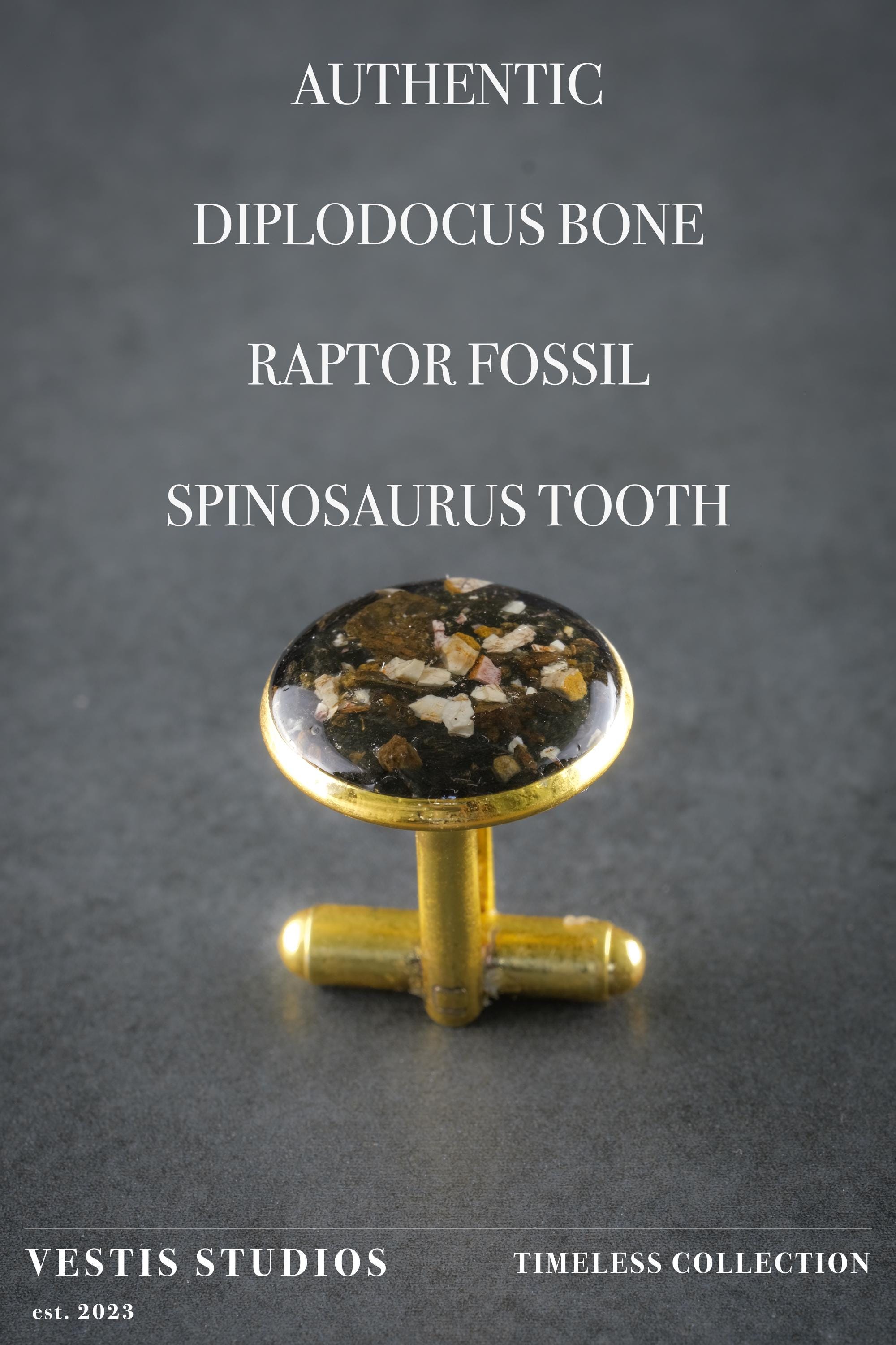 Diplodocus, Raptor & Spinosaurus Cufflinks