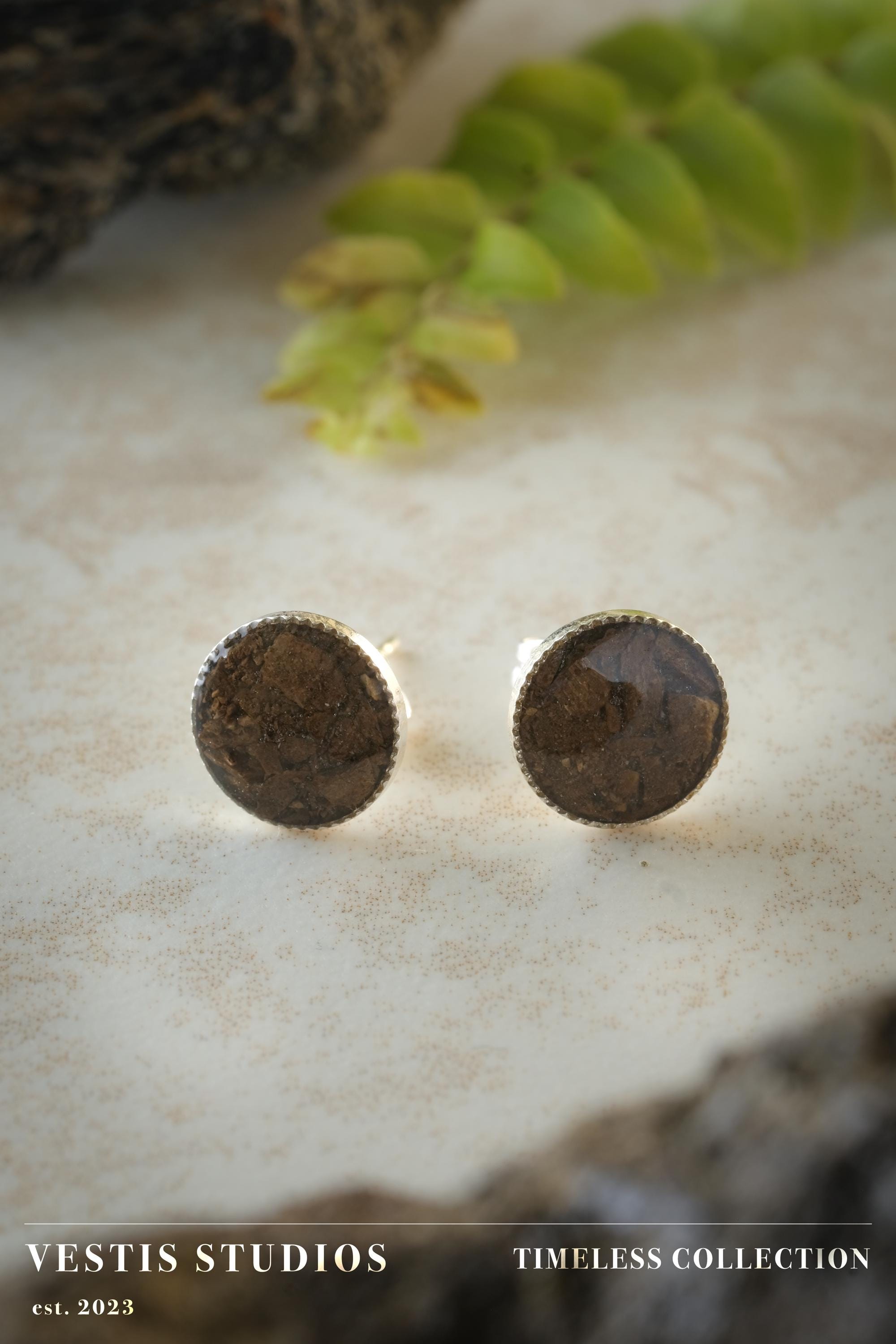 T. Rex Fossil Stud Earrings – Sterling Silver