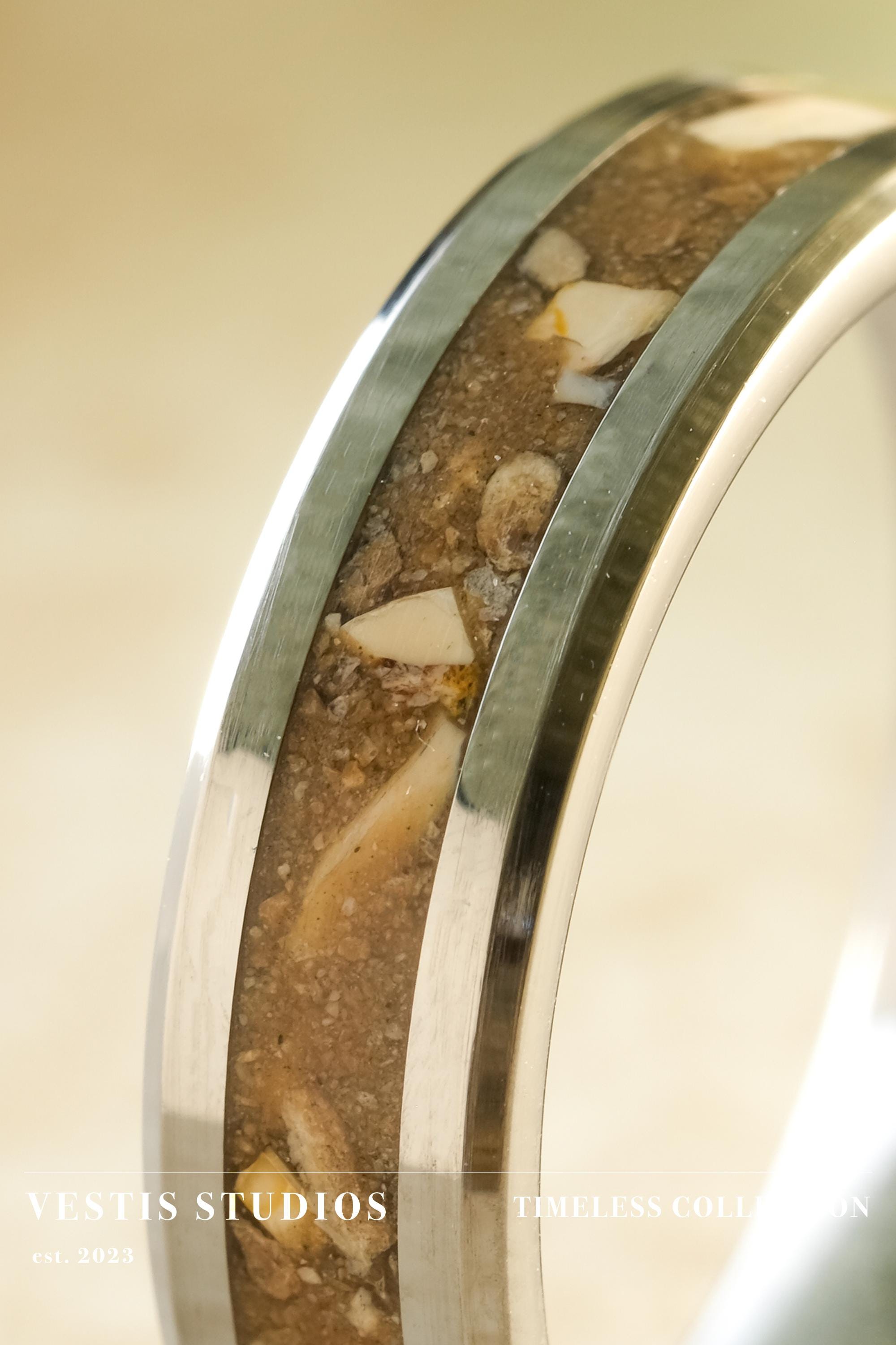 Mosasaur & Spinosaurus Fossil Ring – Tungsten Carbide