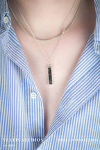 Hadrosaur Fossil Necklace – Plated Silver