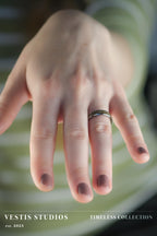 Mosasaur Fossil Wedding Ring Set – Tungsten