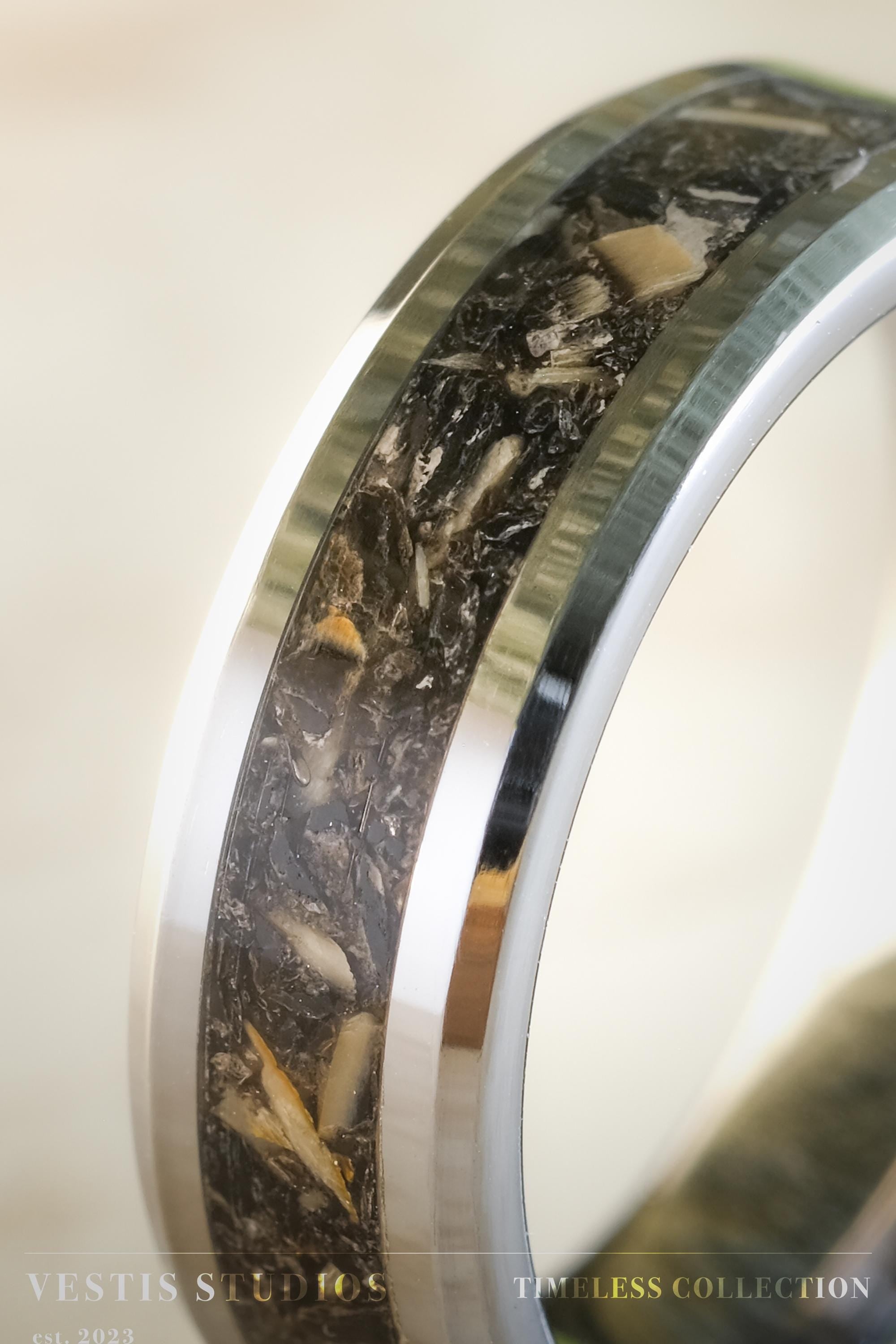 Megalodon Tooth Fossil Ring – Tungsten Carbide