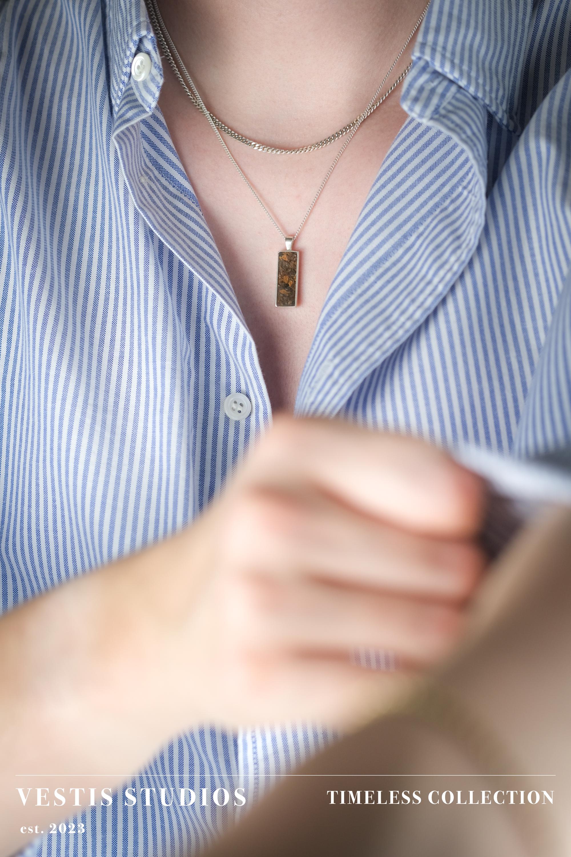 Triceratops Fossil Necklace – Sterling Silver
