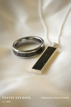 Megalodon Fossil Jewellery Set – Tungsten Ring & Silver Necklace Gift Bundle