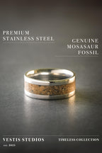 Mosasaur Fossil Ring – Steel