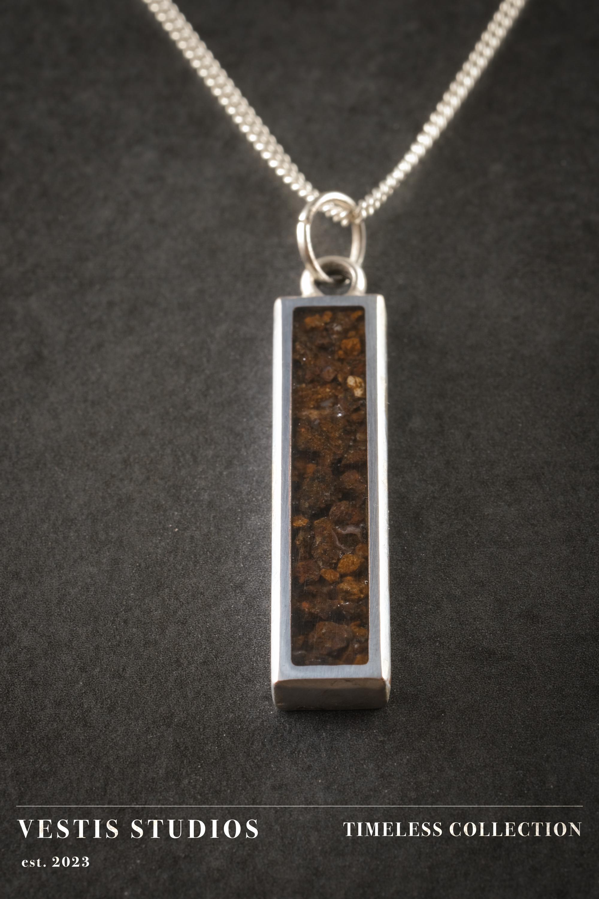 Triceratops Fossil Necklace – Plated Silver