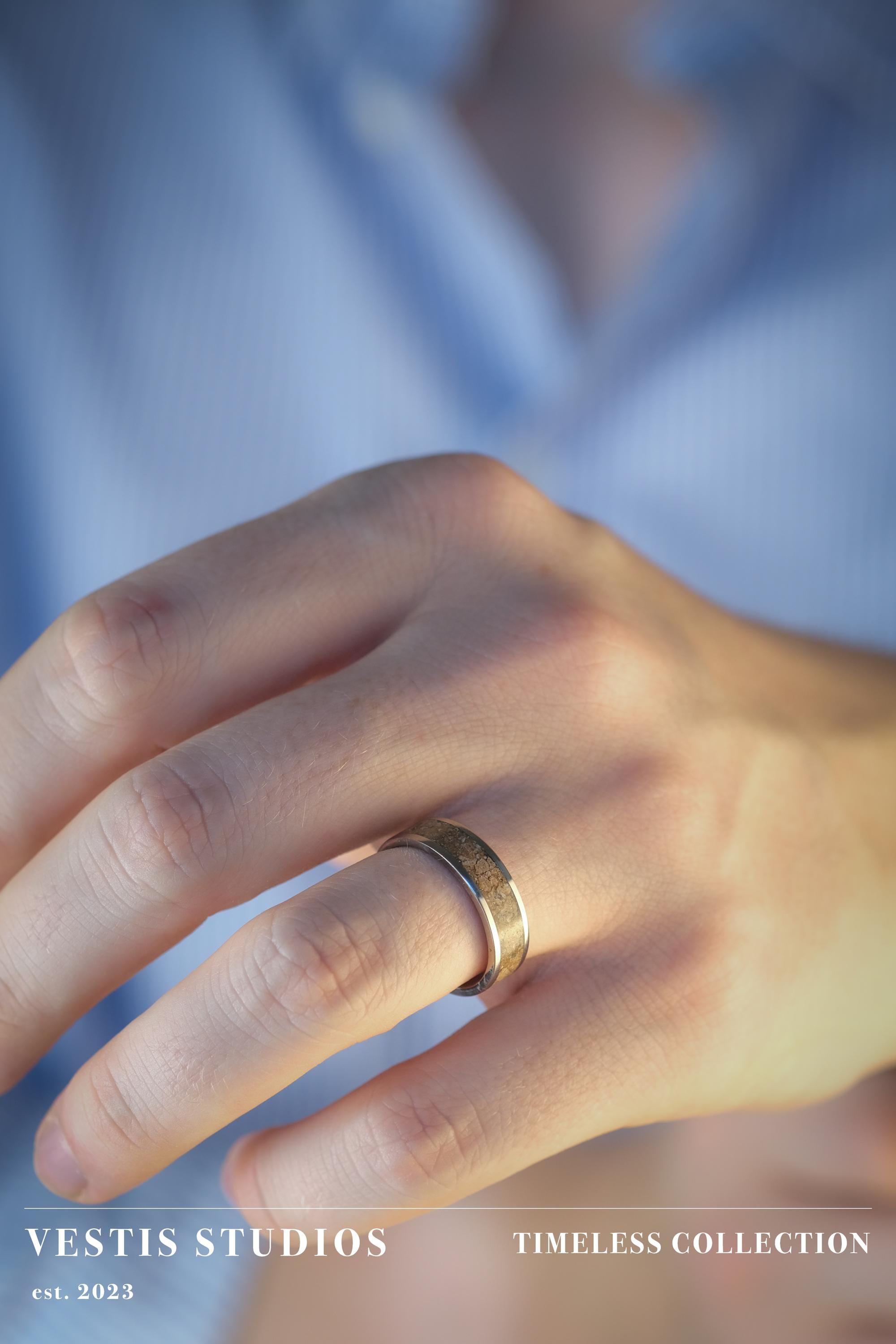 Mosasaur Fossil Ring – Titanium