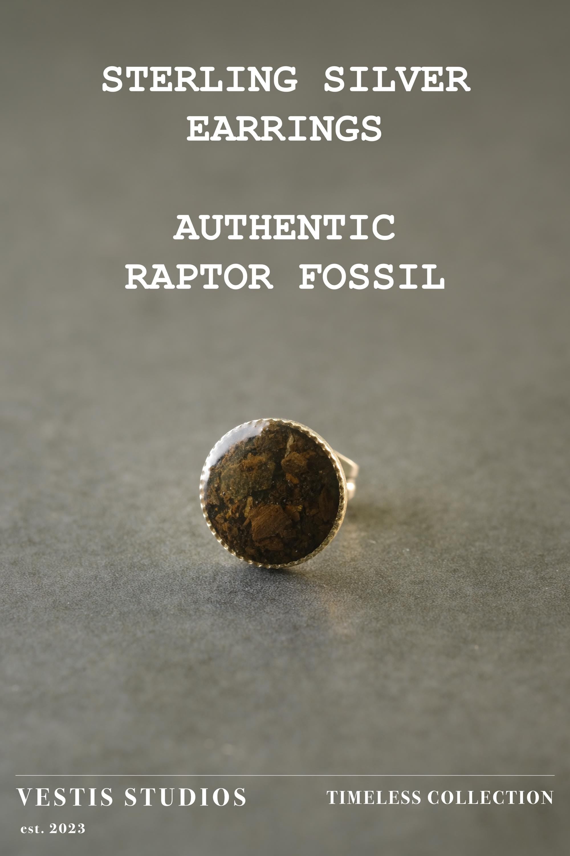 Raptor Fossil Earrings – Sterling Silver