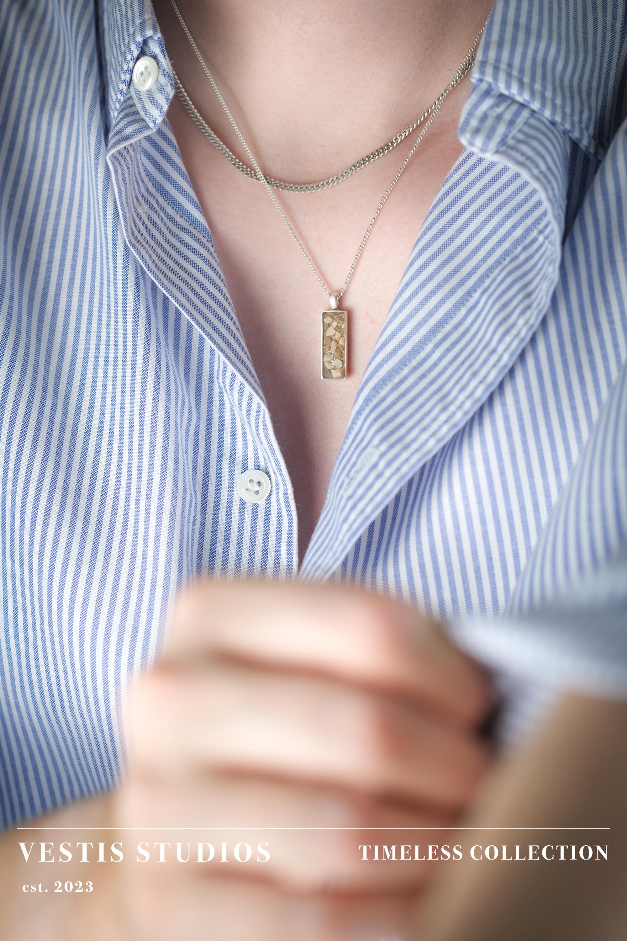 Mosasaur & Spinosaurus Fossil Necklace – Sterling Silver