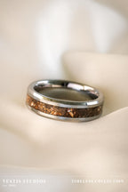 Spinosaurus, Triceratops & T. Rex Fossil Wedding Ring Set – Tungsten