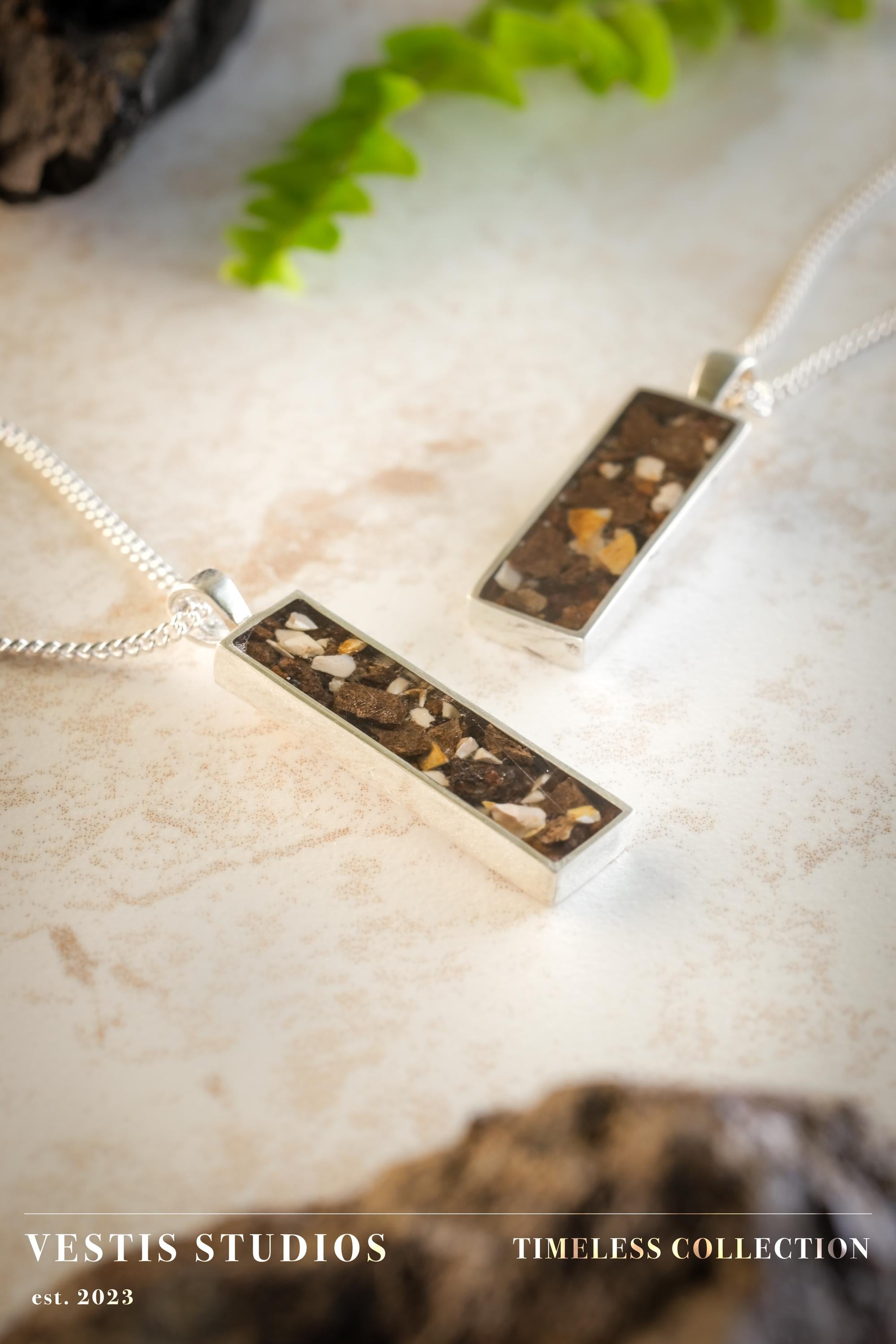 T. Rex, Triceratops & Spinosaurus Fossil Necklace – Sterling Silver