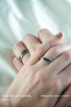 Diplodocus Fossil Wedding Ring Set – Tungsten