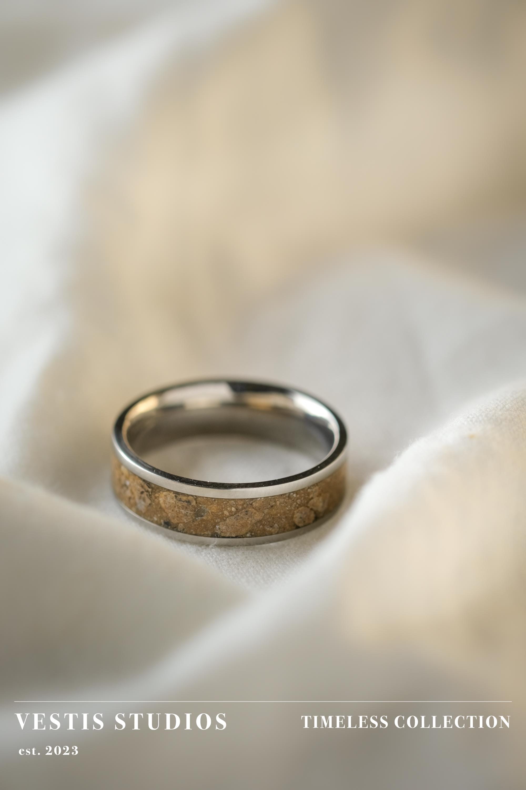 Mosasaur Fossil Ring – Titanium