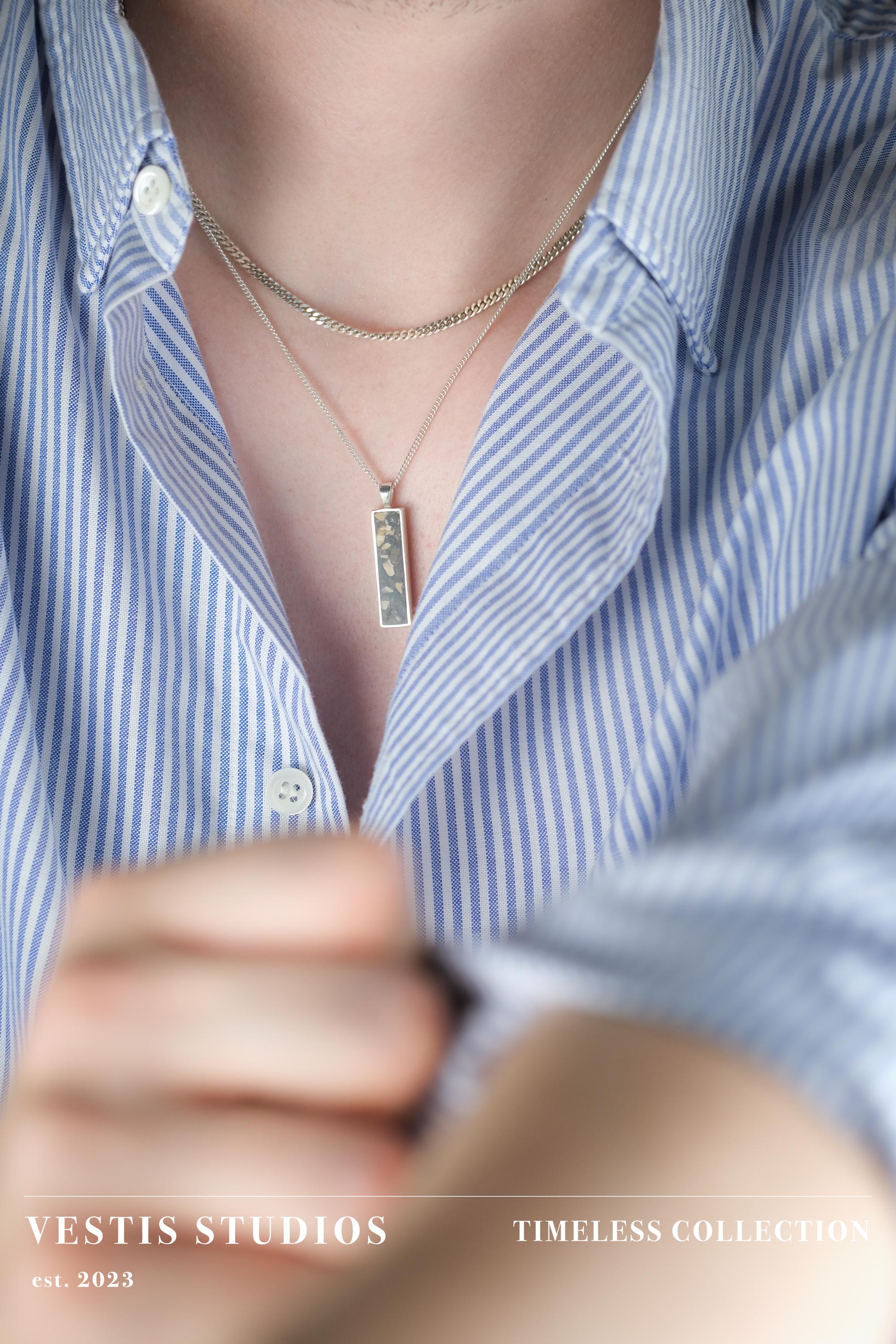 Raptor, Diplodocus & Spinosaurus Fossil Necklace – Sterling Silver