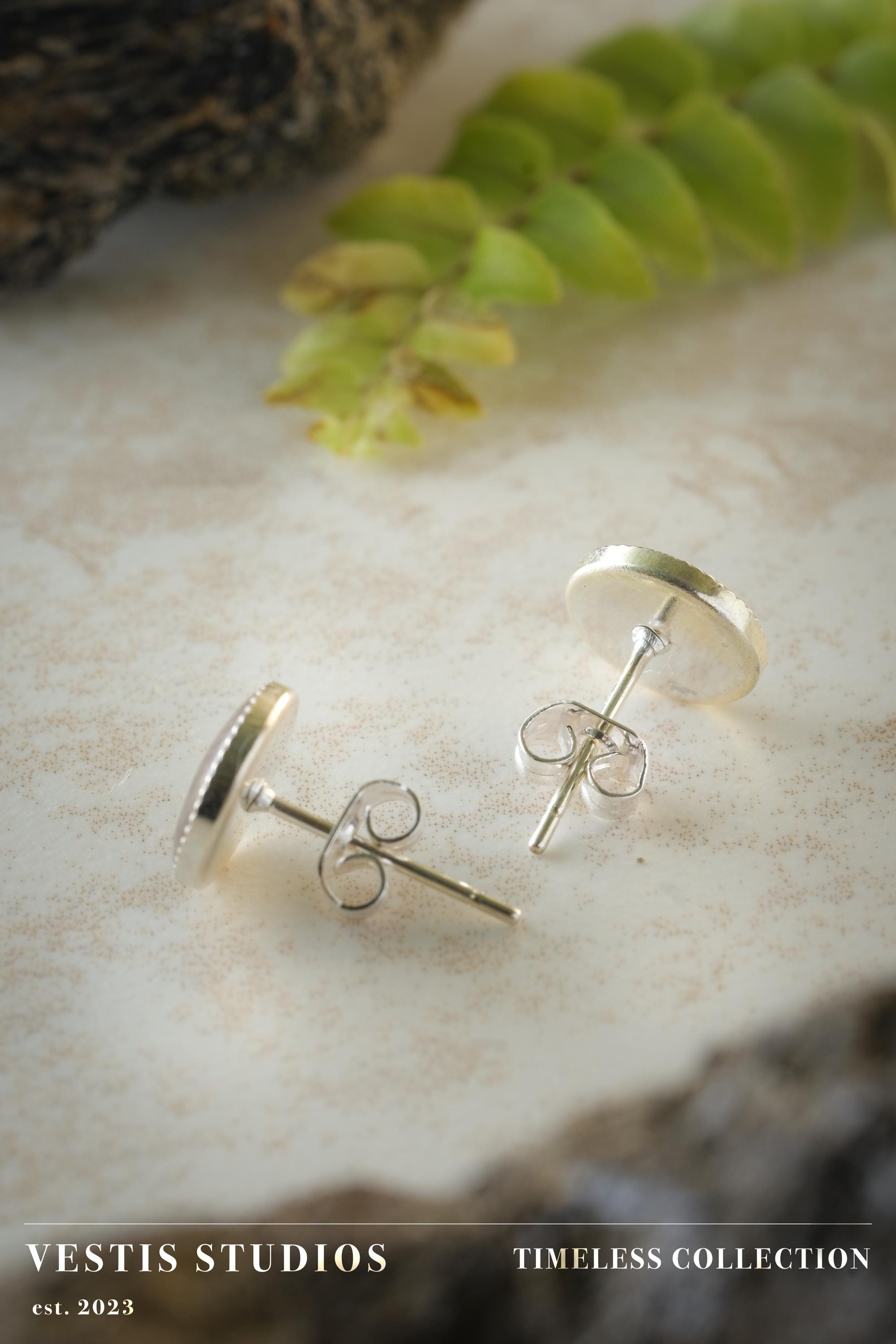 T. Rex Fossil Stud Earrings – Sterling Silver