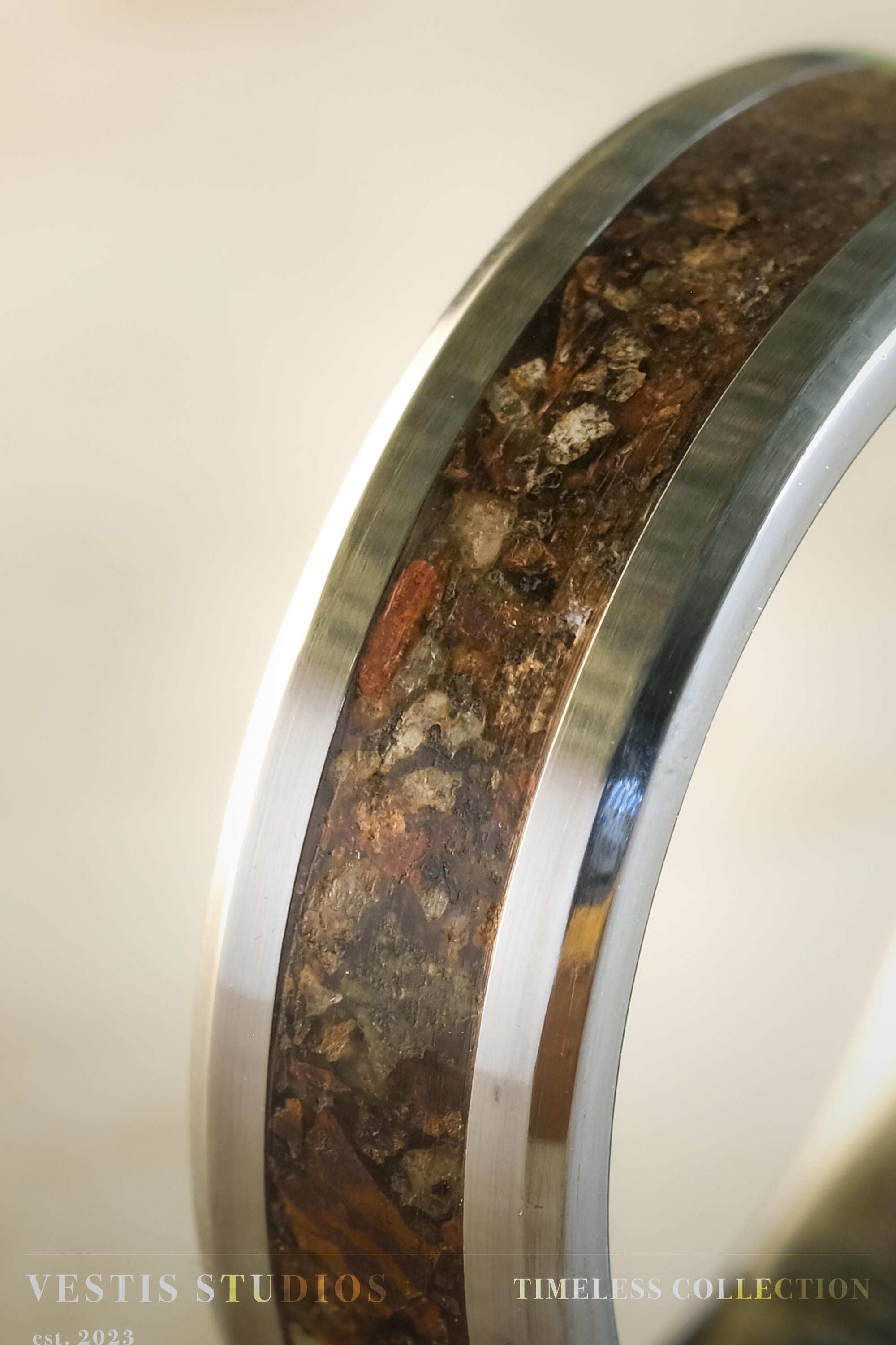 Triceratops Fossil Ring – Tungsten Carbide