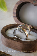 Spinosaurus & Mosasaur Fossil Wedding Ring Set – Tungsten