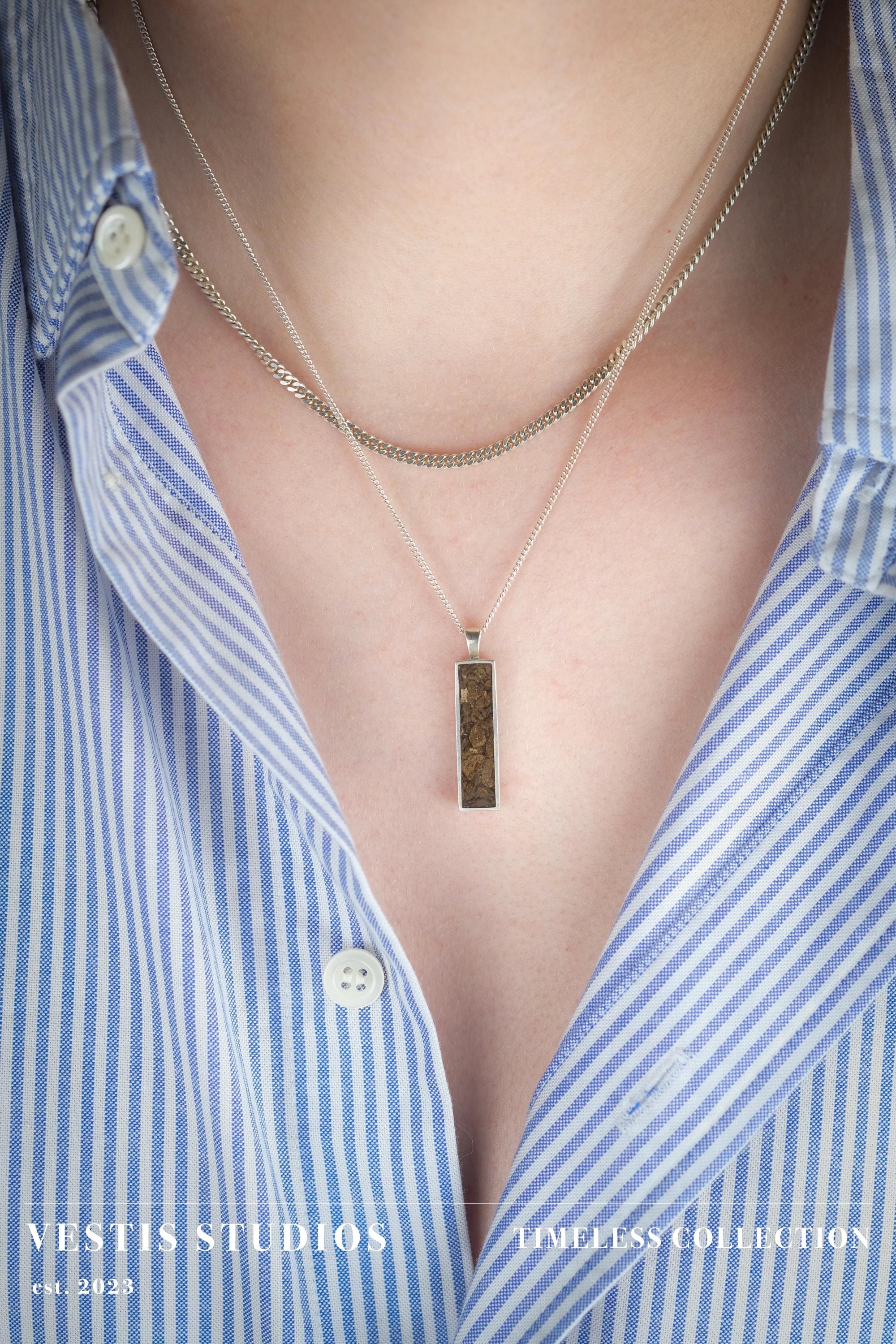 T. Rex Fossil Necklace – Sterling Silver