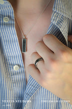 Megalodon Fossil Jewellery Set – Tungsten Ring & Silver Necklace Gift Bundle