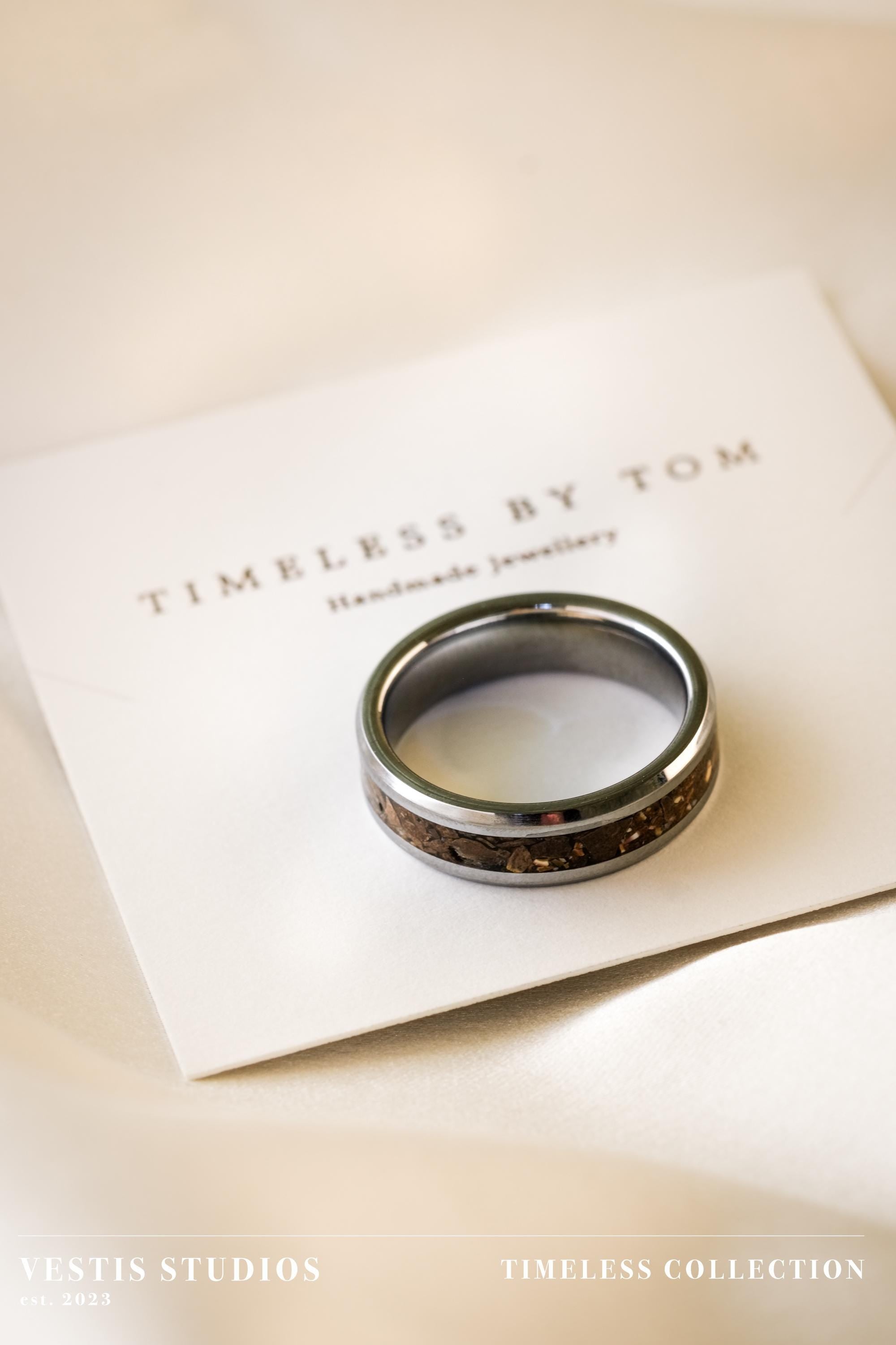 T. Rex, Triceratops & Spinosaurus Fossil Ring – Tungsten Carbide