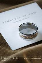 Spinosaurus Tooth & Mosasaur Fossil Ring – Steel