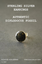 Diplodocus Fossil Earrings – Sterling Silver