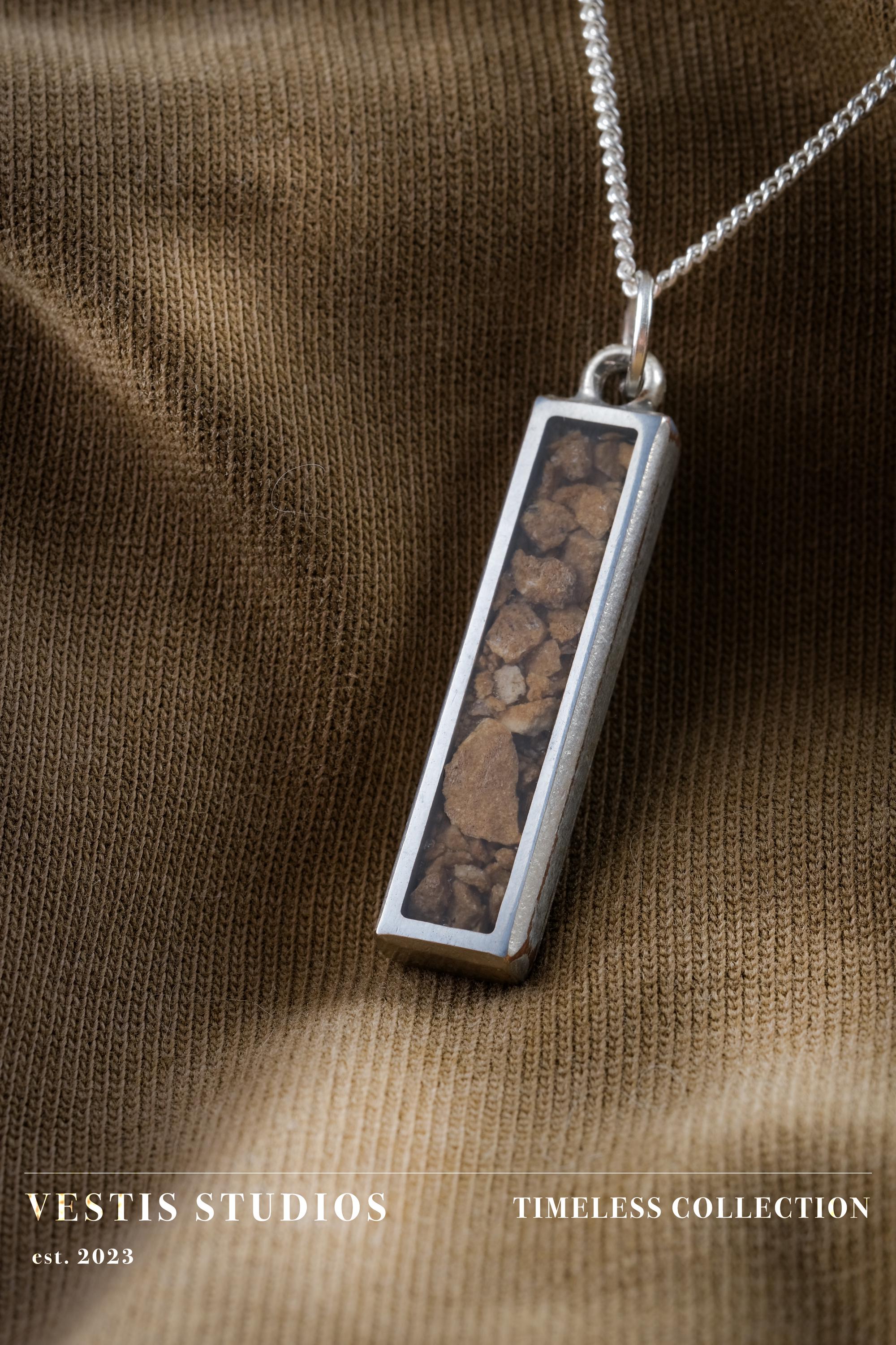 Mosasaur Fossil Necklace – Plated Silver