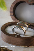 Spinosaurus, Triceratops & T. Rex Fossil Wedding Ring Set – Tungsten