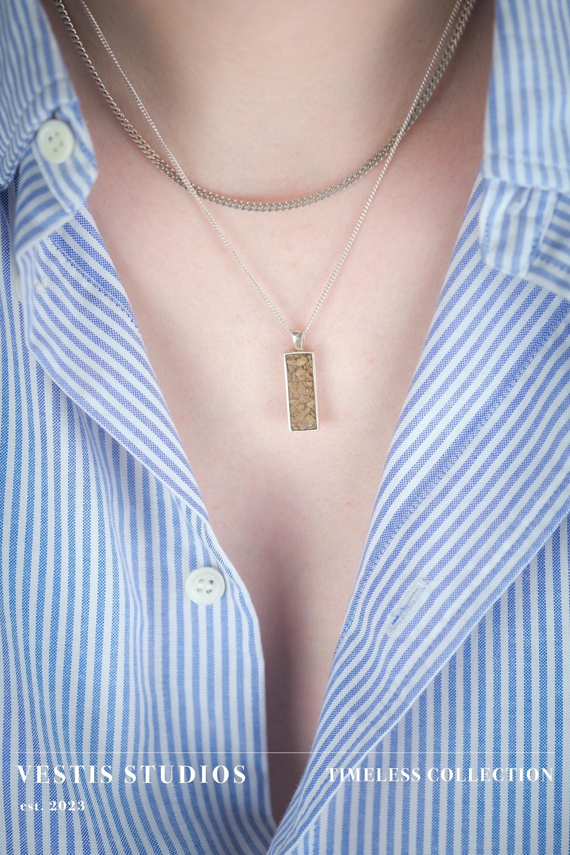 Mosasaur Fossil Necklace – Sterling Silver