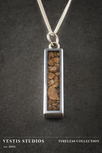 Mosasaur Fossil Necklace – Plated Silver